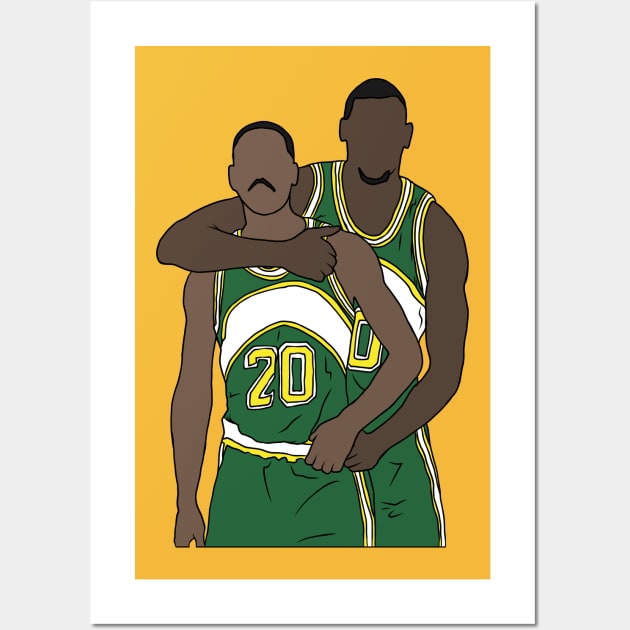 Gary Payton And Shawn Kemp Wall Art by rattraptees